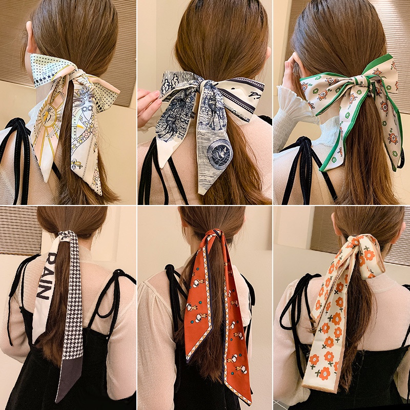 Ikat Rambut Premium Satin Scarf Syal / Scrunchie / Bandana / Korea Silk Hair Ribbon Dalika