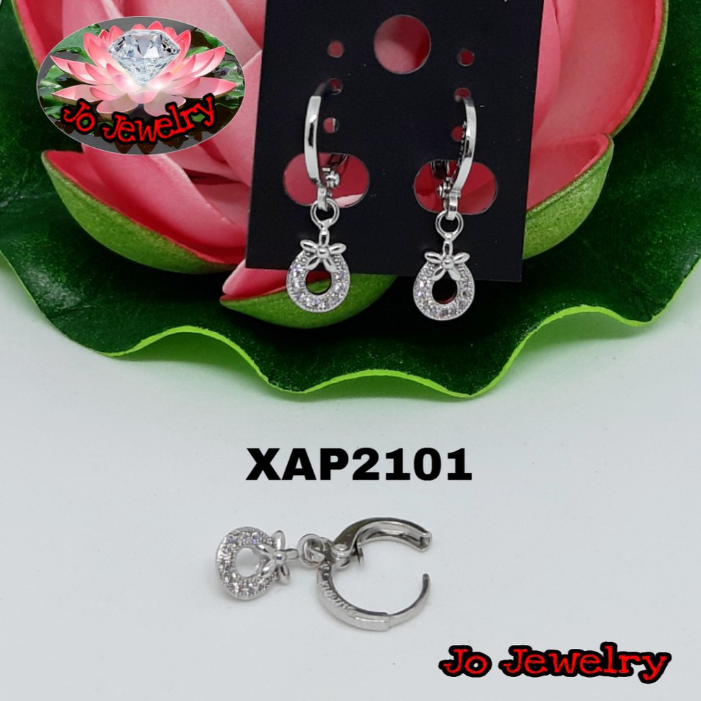 anting xuping warna putih jeruk