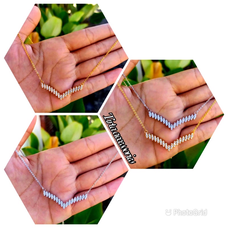 KalungV vuji Aurel viral Titanium Premium Import Aksesoris fashion Wanita Liontin elegan  Aksesoris Wanita Perhiasan Korea  Perhiasan wanita /  Kalung  wanita terbaru kekinian /  Kalung  emas wanita /  Kalung  tangan wanita / Gelang wanita korea
