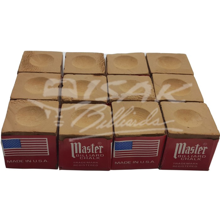

Master Chalk USA - 12 Piece Billiard Chalk - Kapur Biliar - Gold Emas Terlaris