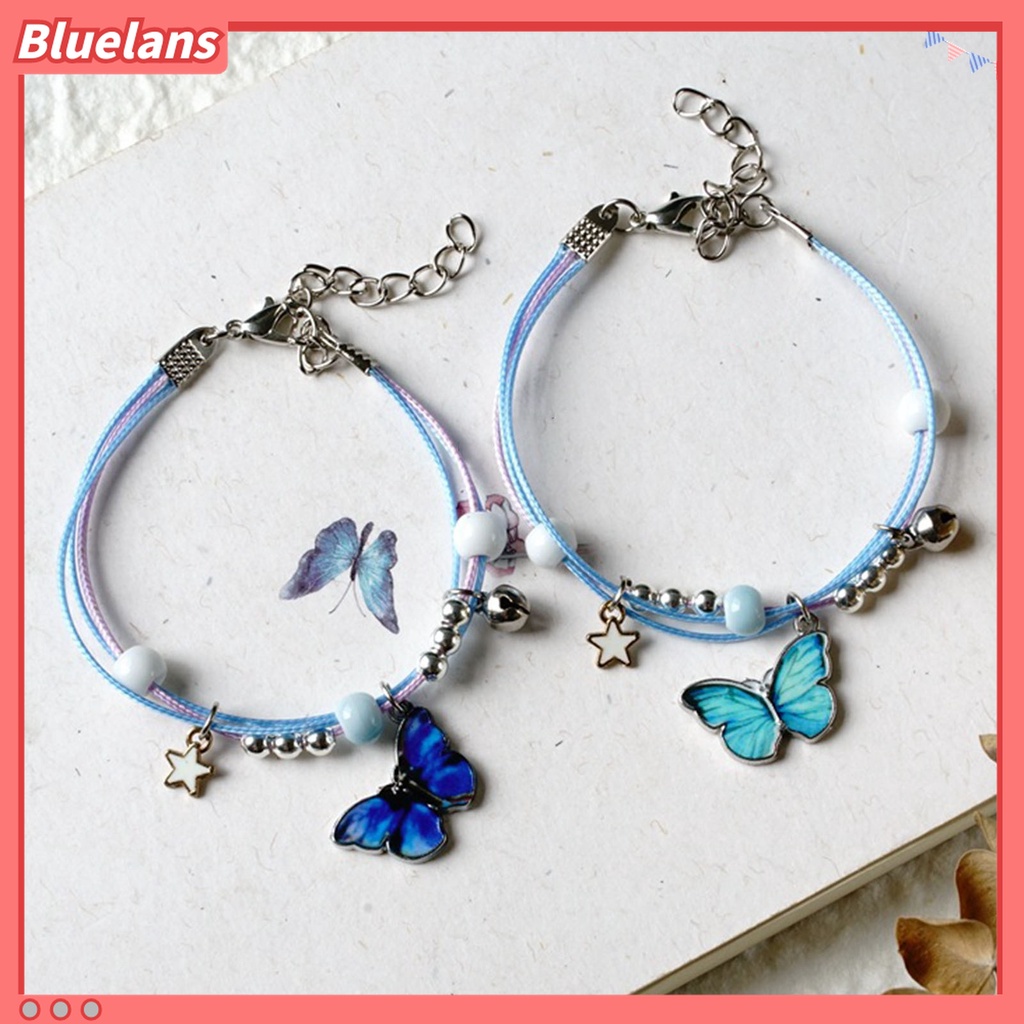 Gelang Tali Kepang Multilayer Desain Butterfly Star Bell Untuk Pria Dan Wanita