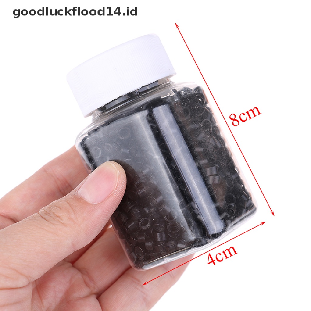 [OOID] 1000Pcs Feather Hair Extension Silicone Lined Micro Rings Beads Links Tools ID