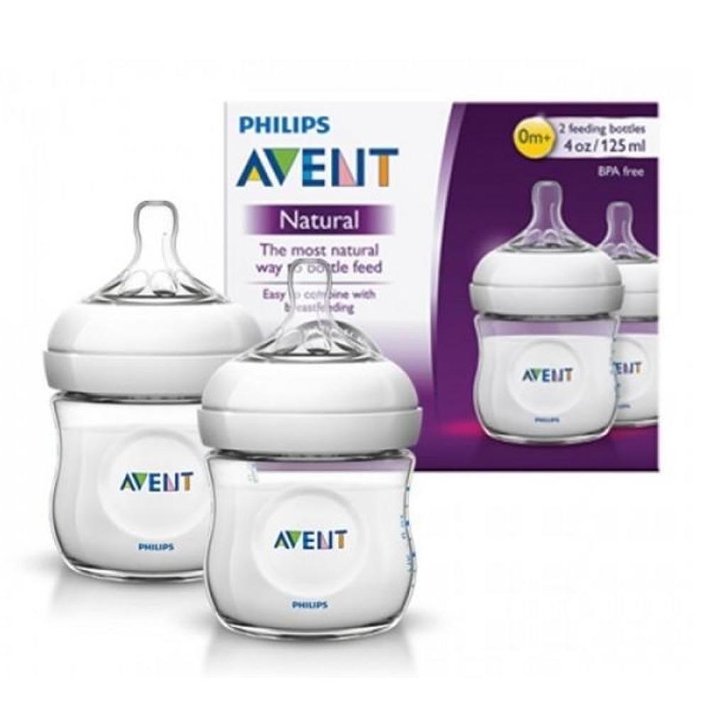 Botol susu bayi Avent Philips Natural Bottle 125ml Isi 2 Twin