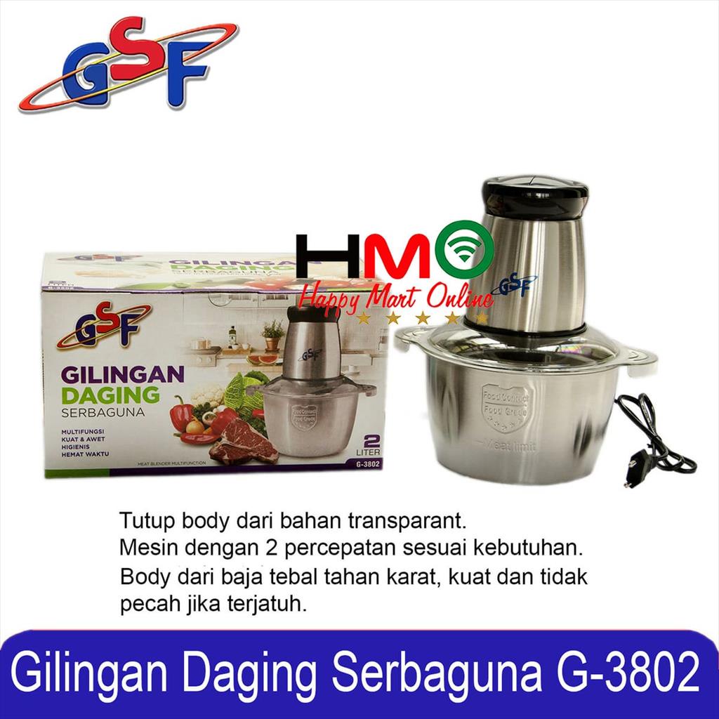 Terbaik Food Processor Electric Food Chopper Gsf-3802 Penggiling Daging Elektrik Gsf 3802