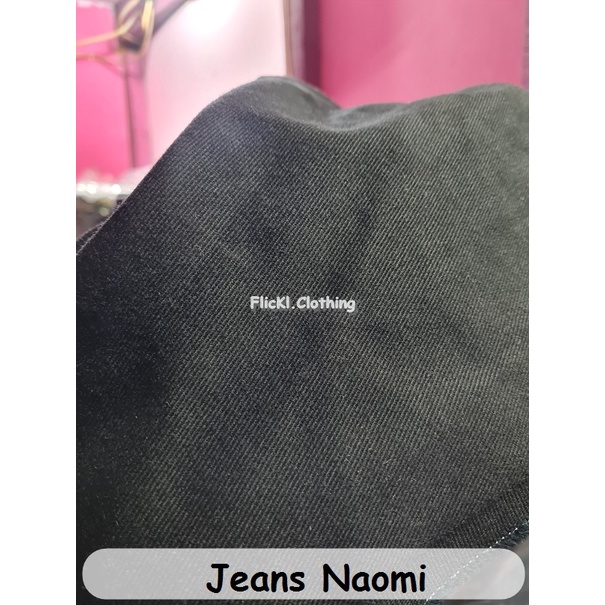 Bahan Kain Jeans Denim Naomi Black Hitam Katun Celana Jeans Hitam Black