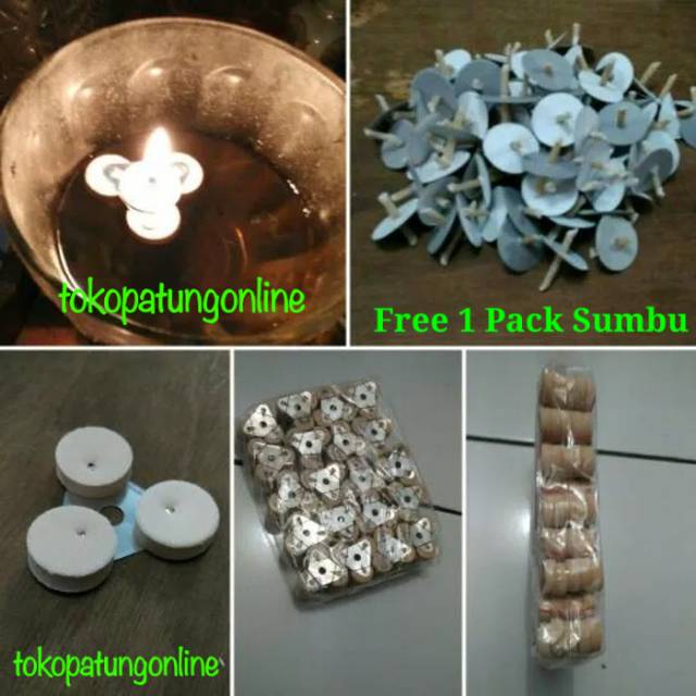 Lilin Apung Minyak Pelampung Free sumbu 50PC