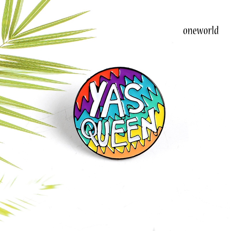 OW@ YAS QUEEN Unisex Rainbow Round Enamel Brooch Pin Corsage Bag Jacket Badge Gift