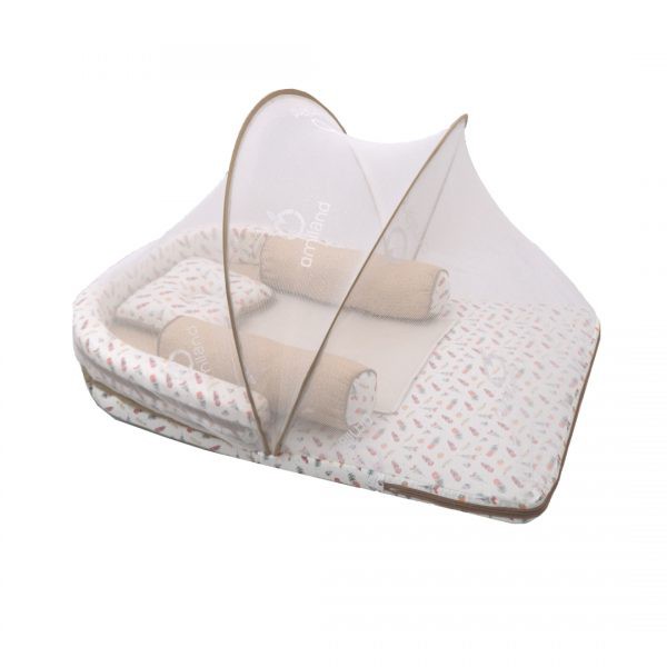 [2 kg] Omiland Kasur Bayi Lipat Bumper + Kelambu (FREE Waslap) Feather Series - OBK 5621 Bumper-5