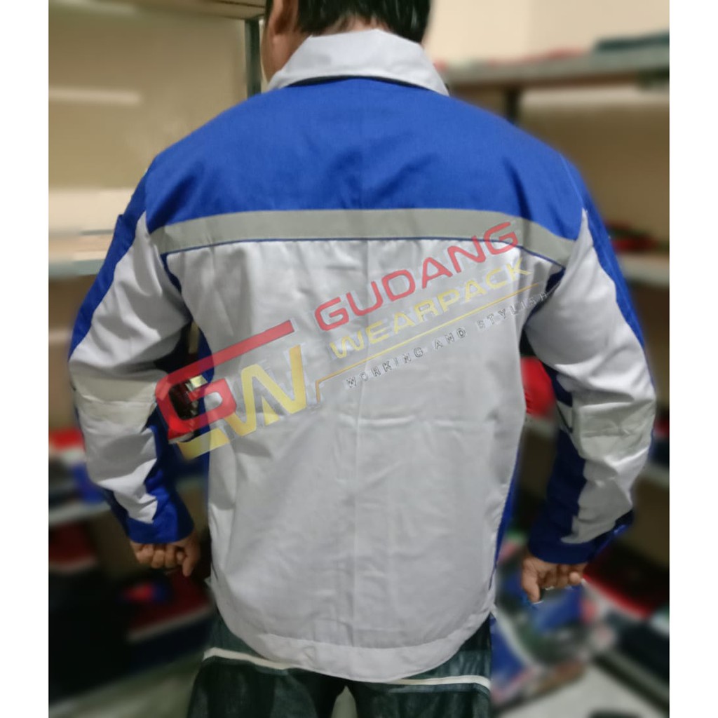 Star Wearpack - Seragam Kerja Proyek Atasan Model Semi Jaket Warna Abu Muda Kombinasi Benhur