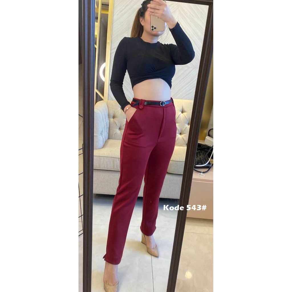 [VM] - Scuba pants (NO BELT) / celana kantor casual/ celana pencil  scuba Mydress_collection 543