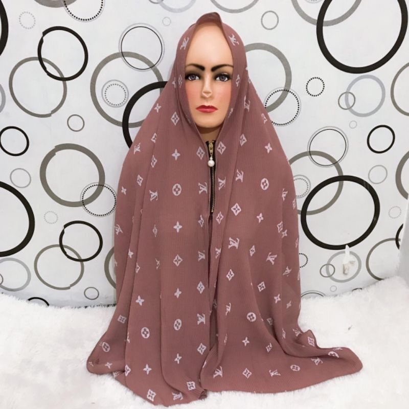 Jilbab pashmina instan resleting