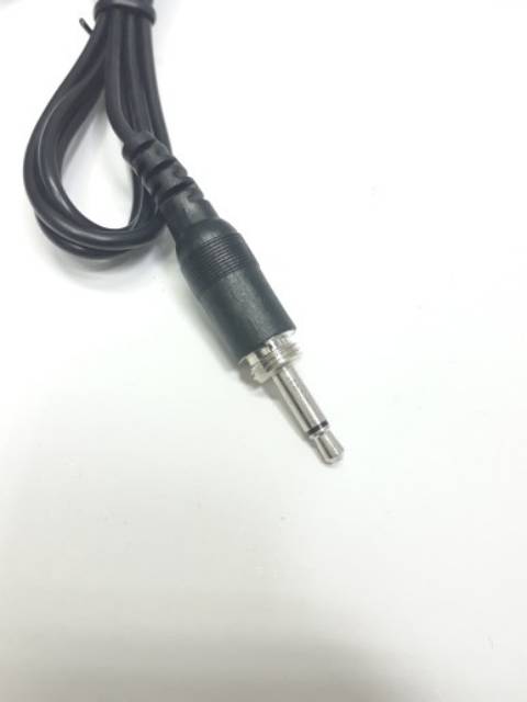 Headset mic jack drat luar colok putar panjang kabel 1m.