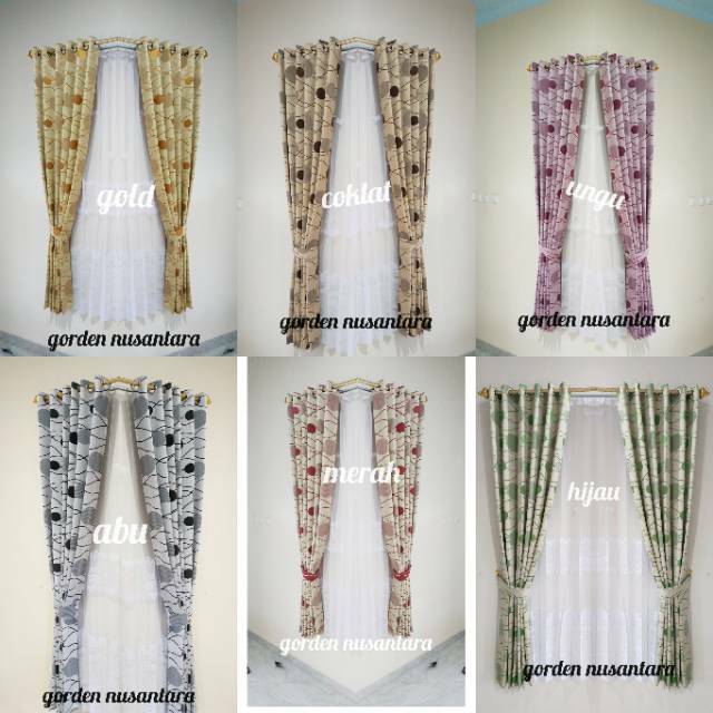 Gorden Motif Polkadot Minimalis Hordeng Bludru Bolak Balik Gordeng Tirai Bludru