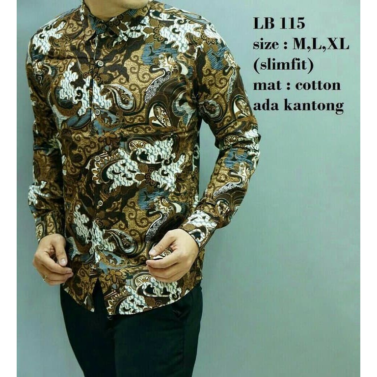 KEMEJA BATIK PRIA SLIM FIT MEWAH LB115