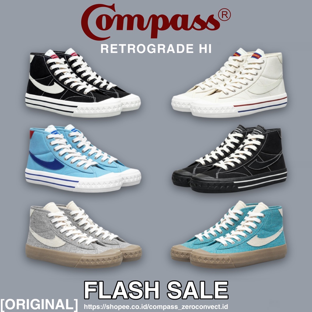 [ORIGINAL] Compass Retrograde Hi Decon Black White / Cream / Baby Blue / Double Black / Linen Hi Ash / Ocean High