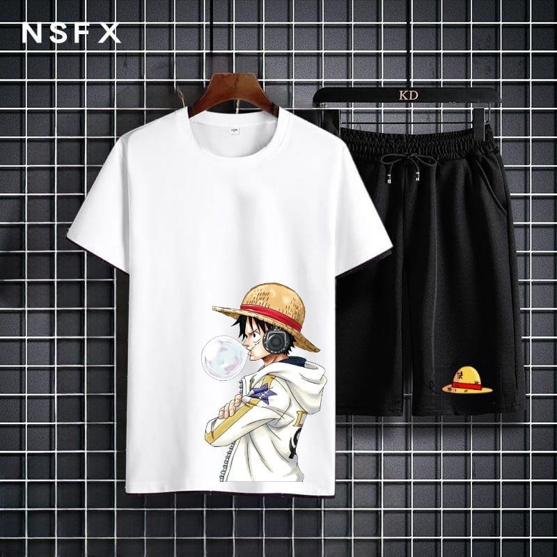 STELAN KAOS PRIA MOTIF LUFFY PERMEN ONEPIECE ATASAN SETELAN COWOK DAN CELPEN