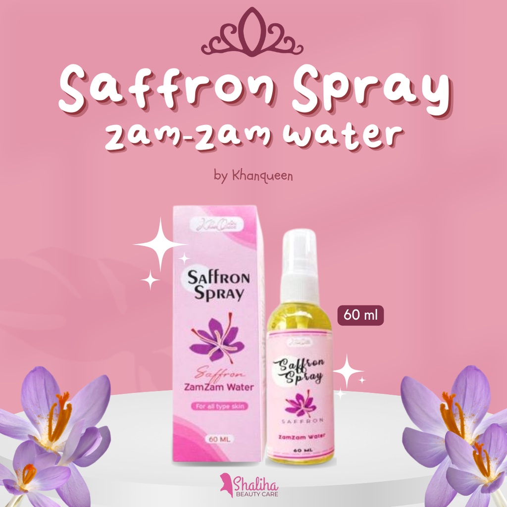 Saffron Spray Zamzam Water 60ml Face Mist Toner Saffron By Khanqueen