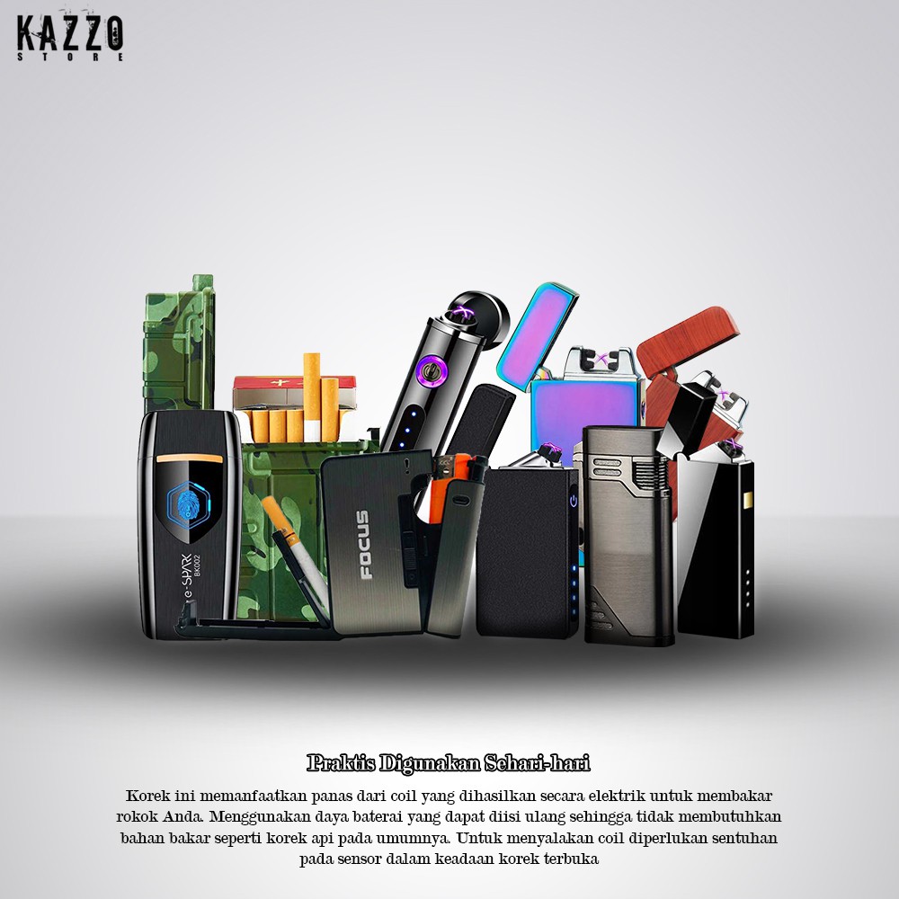 Korek Api Unik Elektrik Plasma Aksesoris USB Lighter Finger Print Zippo Waterproof Berkualitas