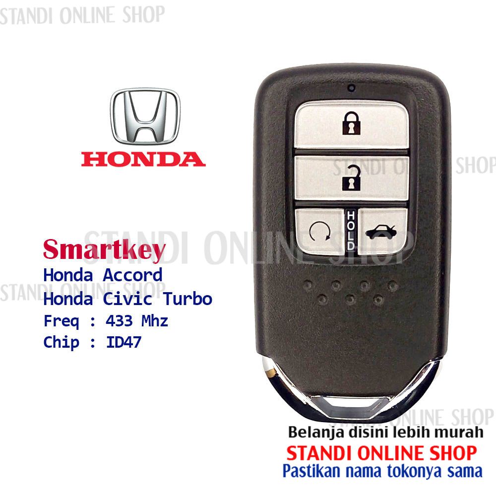 Remote Set Komplit Kunci Smartkey Honda Accord Civic Turbo 433 Mhz