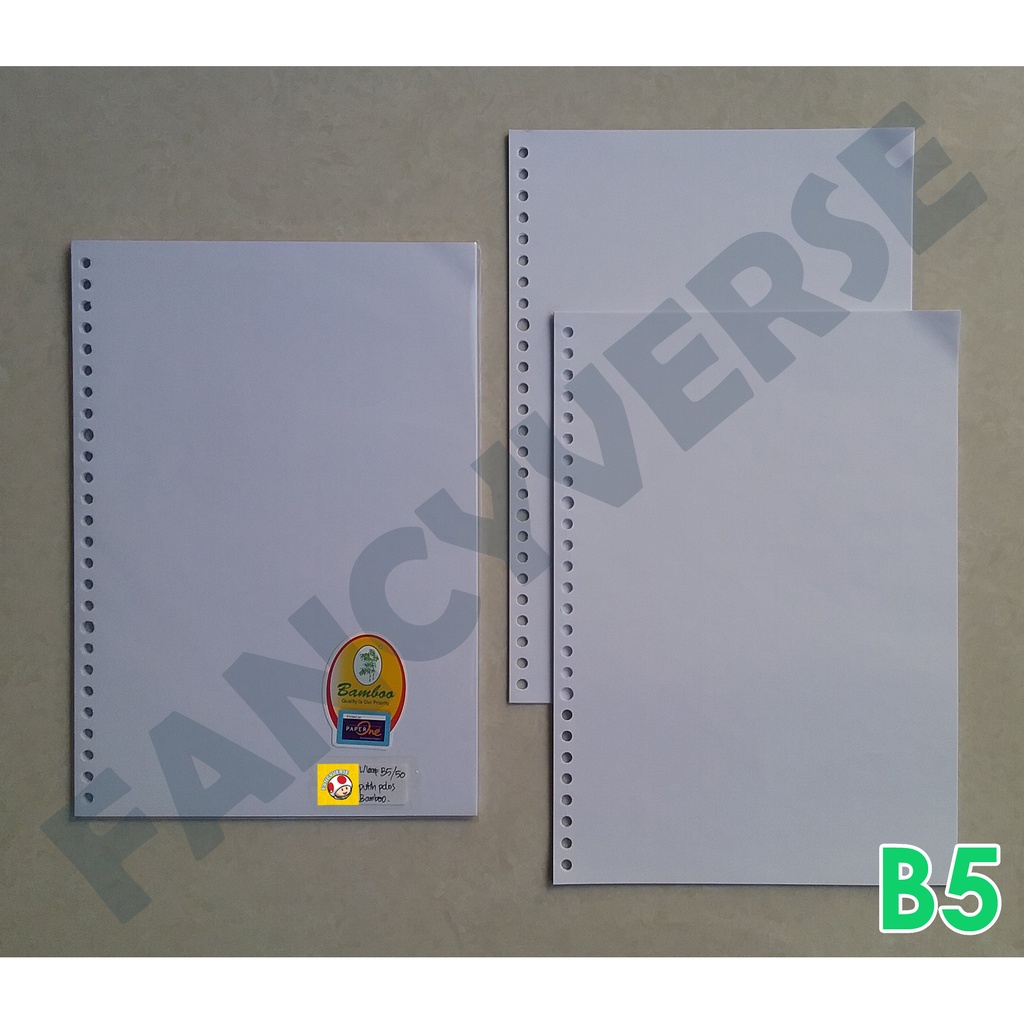 Loose Leaf Binder B5 Isi 50 Lembar Putih Polos / Kertas Binder