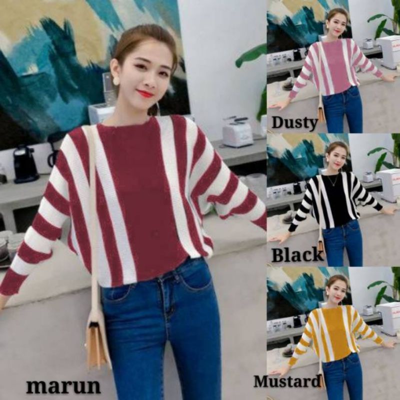 Limited Edition Bluse Rajut Wanita Lasperal Batwing Kelelawar