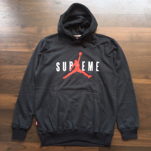 HOODIE SUPREME JORDAN PREMIUM BLACK SAML HOODIE IMPORT KOREA UBA