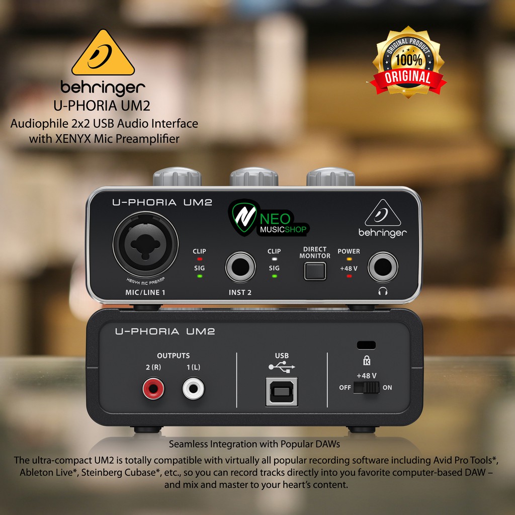 Jual Behringer Soundcard UPhoria UM2 / UM2 with XENYX Preamp Shopee