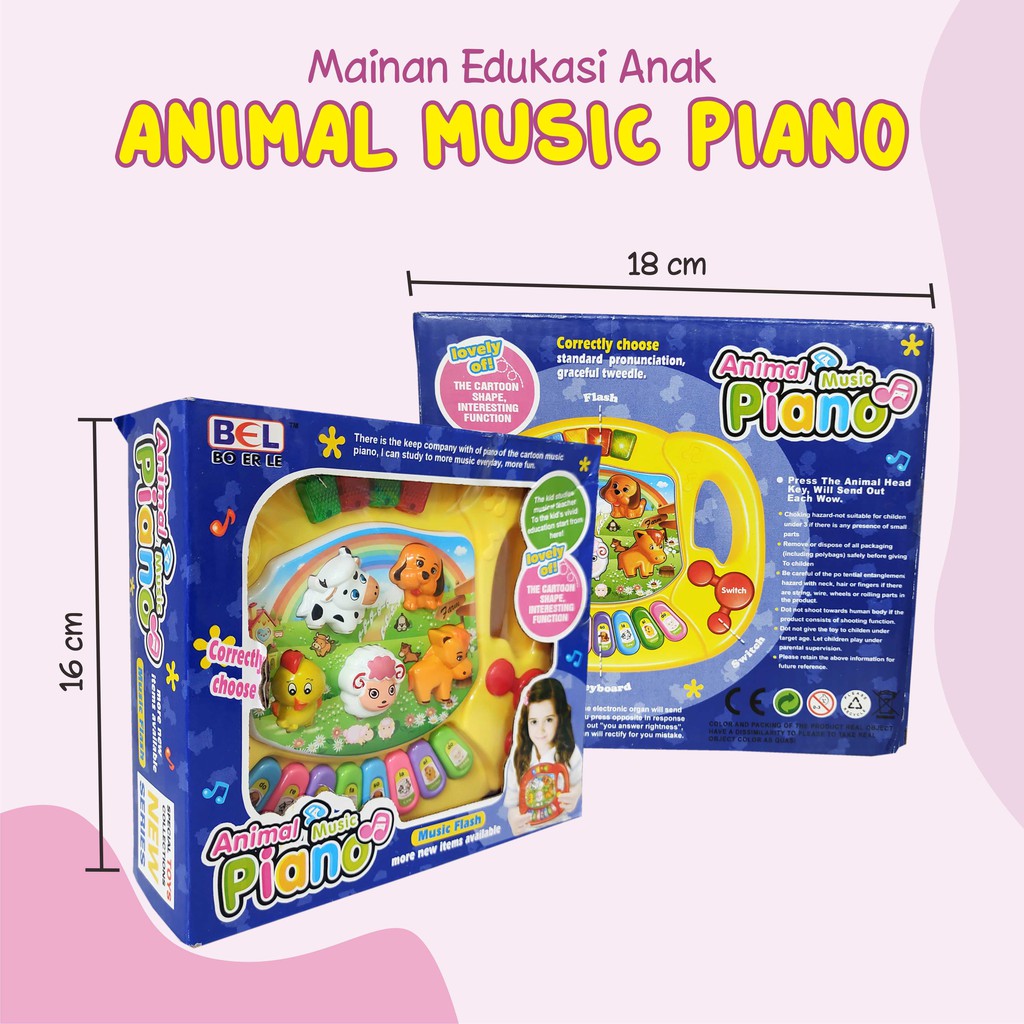 Mainan Edukasi Anak Muslim Apple Learning Quran e-book 4 bahasa 4in1 Piano Fun-Doh Animal Series-3
