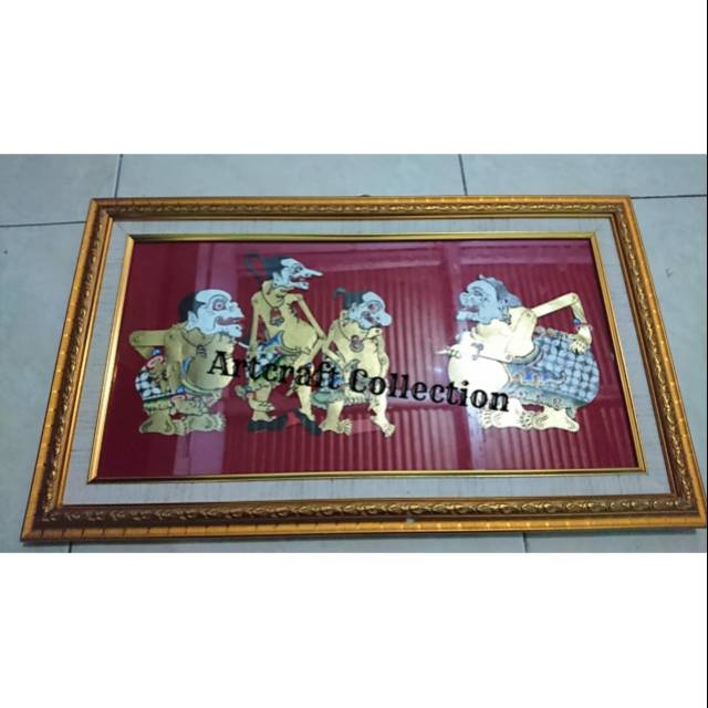 Wayang kulit set punokawan halus bingkai