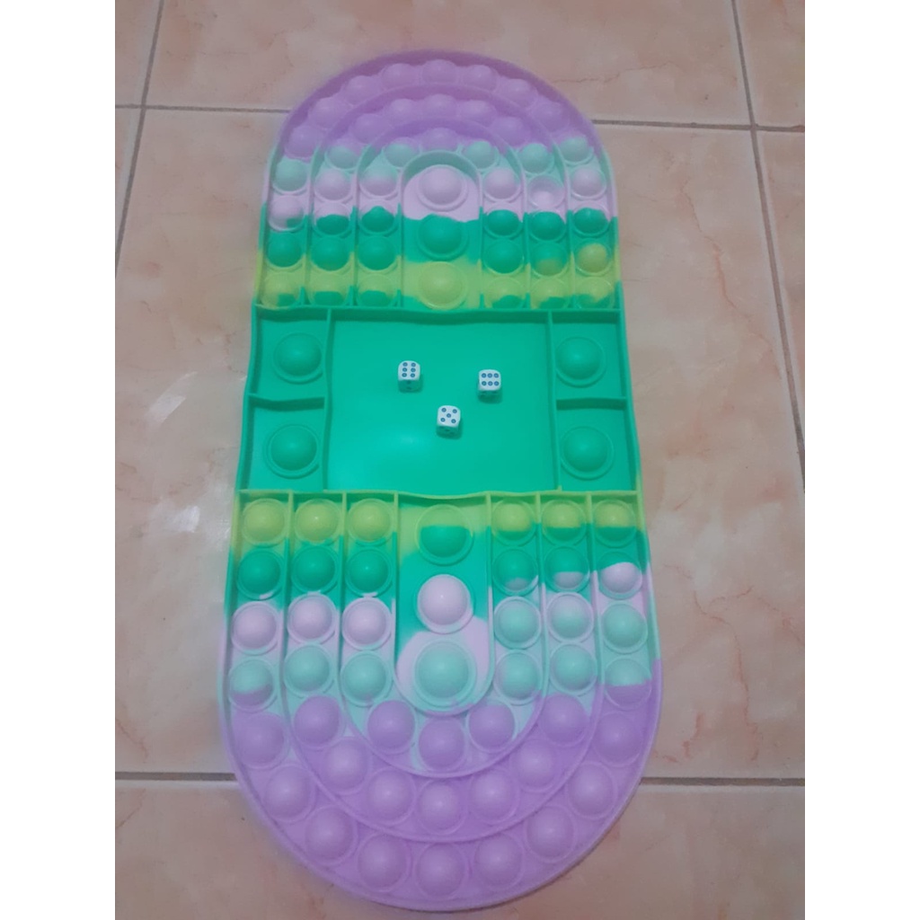 Pop It Jumbo FIDGET TOY Mainan Anak Karakter BTS Rainbow Ukuran 20 cm-dadu bulat hijau37cm