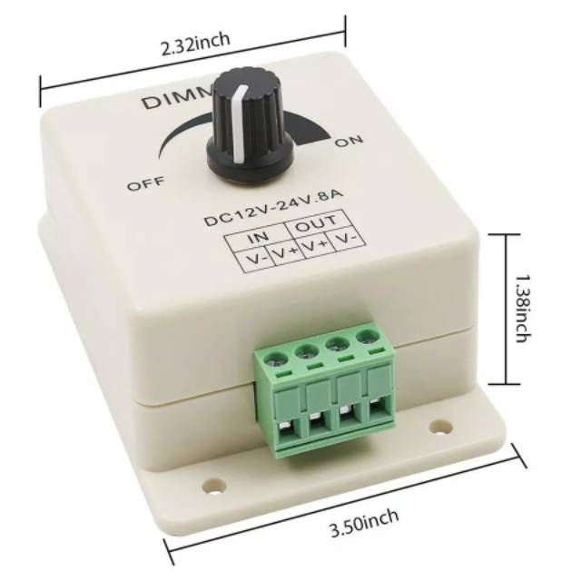 dimmer dc LED Dimmer Switch 12-24V 8A dapat disesuaikan Brightness lampu