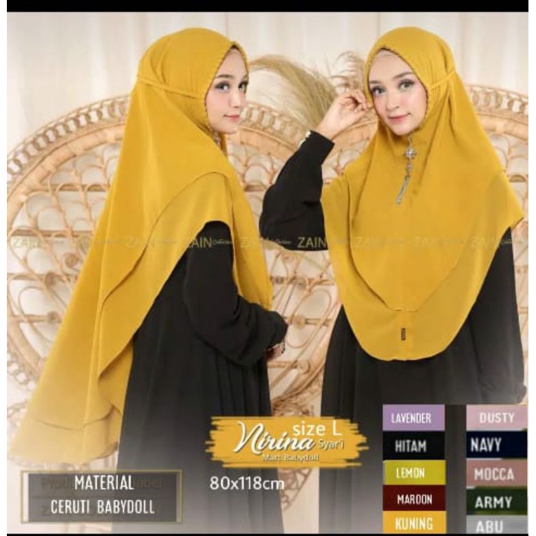 (COD)hijab terbaru hijab sar,i hijab jumbo hijab Khimar nirina sar,i hijab non pet
