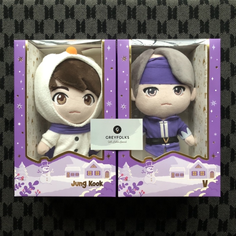 [READY STOCK] BTS TinyTAN Winter Doll Plush Toy Purple Holiday OFFICIAL V Jungkook