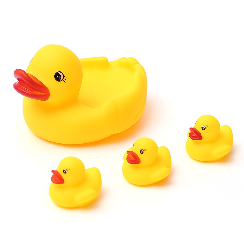 Bebek mainan mandi bayi/Satu besar tiga kecil/MAINAN MURAH BAYI BALITA ANAK BEBEK KARET/HIU KARET/CUTE HAMMER BUNYI LUCU KOLAM SPA BABY  L53