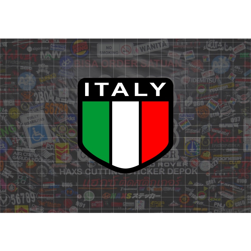 Cutting Sticker Italy Flag Emblem