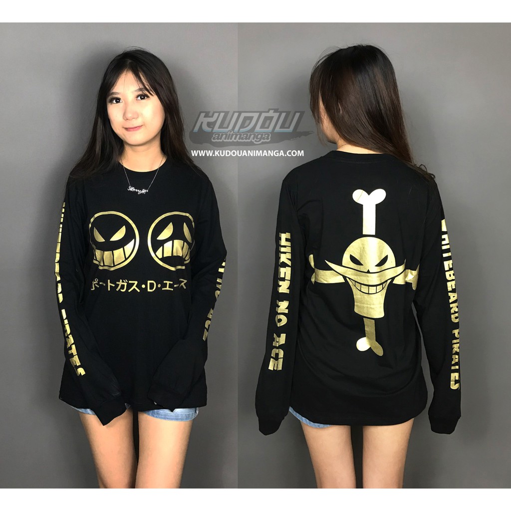 Longsleeve Portgas D Ace Gold Whitebeard Pirates Anime