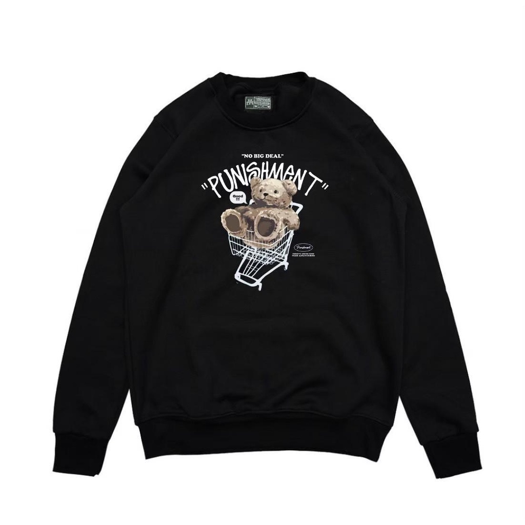 [COD] ASH Crewneck Black Motif Metal Bear Pria/Wanita Premium Quality / Sweatshirt Basic Polos