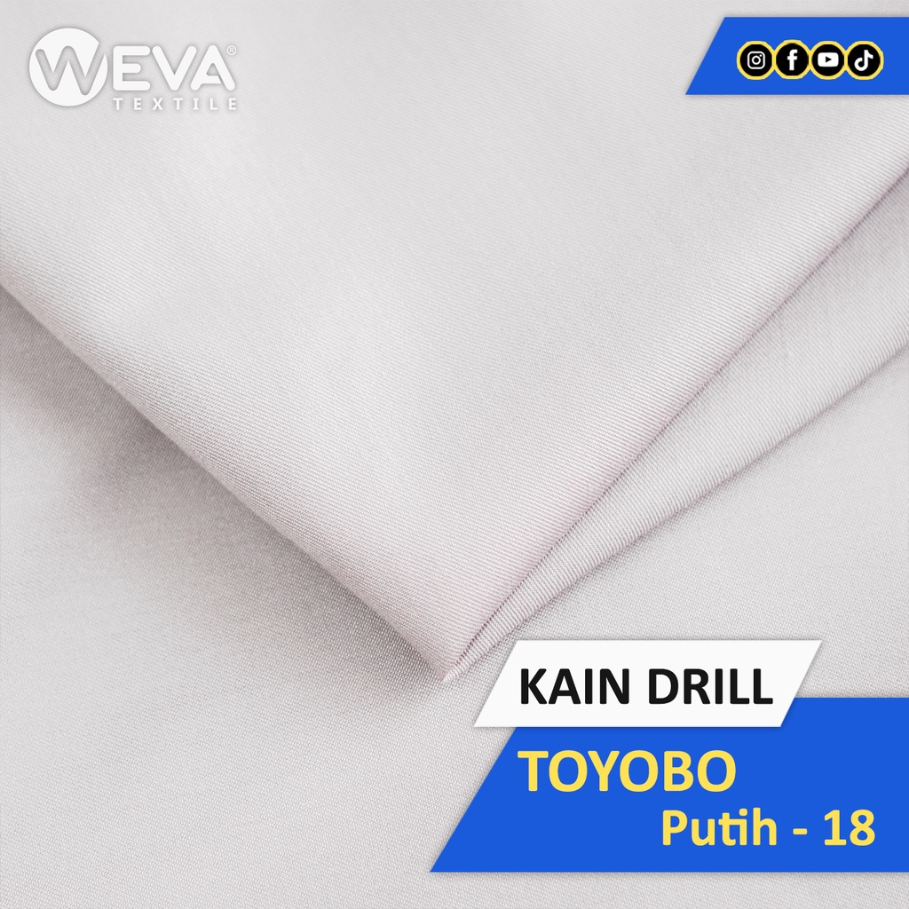 Bahan Kain Toyobo Putih Bersih 18 - Kain Kemeja Gamis - Kain Drill Murah