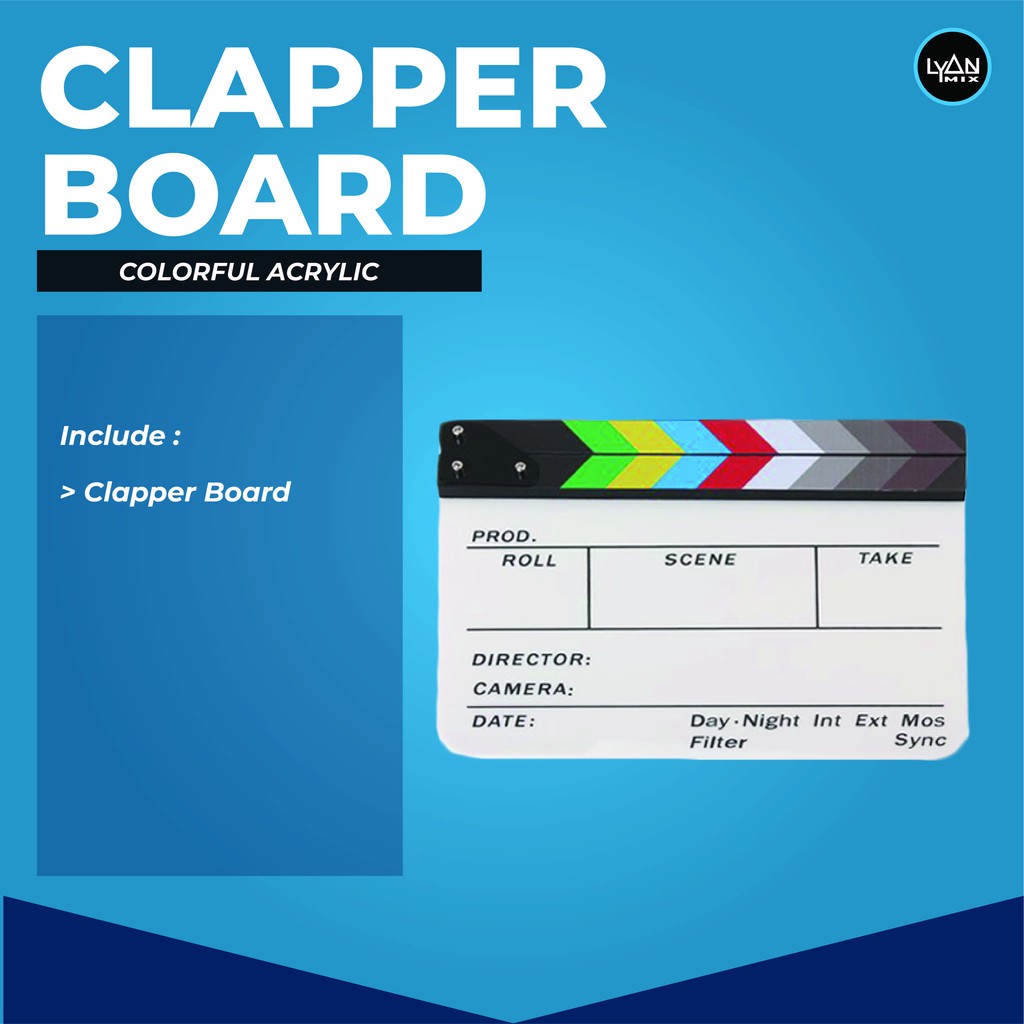 

Profesional Clapper Board Colorful Acrylic