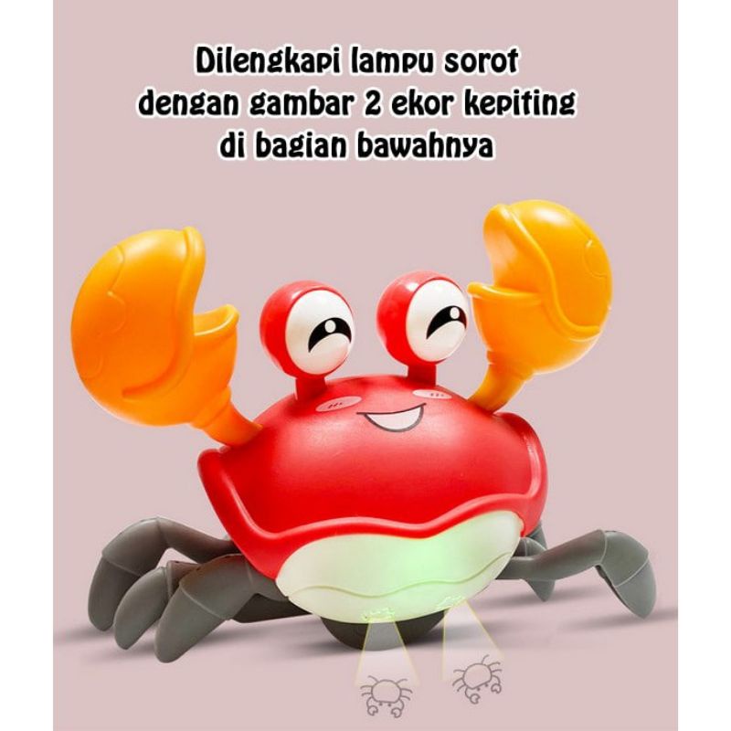 (PROMO) MAINAN ANAK TERBARU CARTOON CRAB ATAU KEPITING JOGET DENGAN SENSOR GERAK DAN BUNYI SUPER KEREENNNN