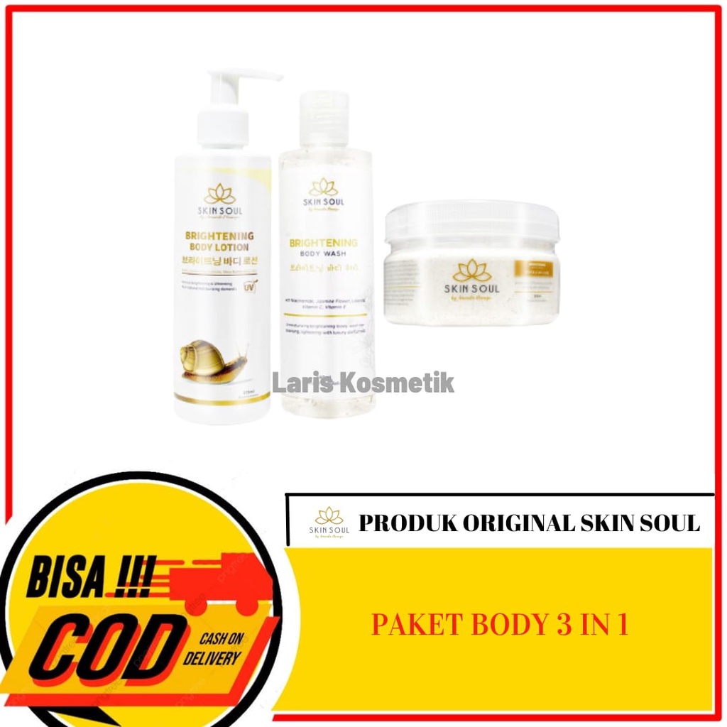 Ready Paket 3in1 Skin soul Brightening by Amanda Manopo  Combo Package Bodycare