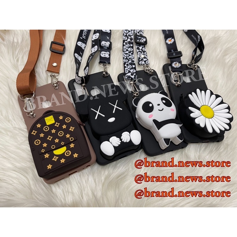 REALME C11 2020 C12 C25 C25S C15 C20 C21Y C21 C11 2021 C2 C1 5 5I 5S/ SOFT CASE TAS DOMPET KOIN/COIN + GANTUNGAN TALI HP SELEMPANG/SILIKON BONEKA/KARTUN PANDA/BUNGA PEACE/DAISY/CASING/ SILICON BAG