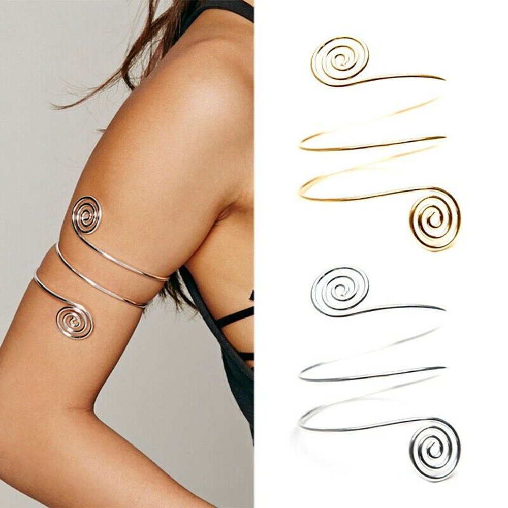 Gelang Lengan Spiral Multilayer Gaya Punk Untuk Pria Dan Wanita
