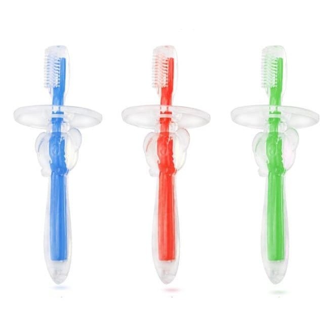 Sikat Gigi SOFT SILICONE Untuk Anak Bayi Baby Soft Silicone Tooth Brush Teether 12 LC