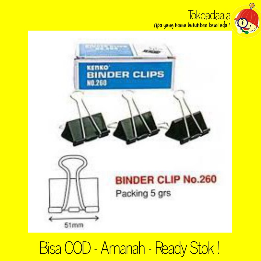 

BINDER CLIPS / PENJEPIT KERTAS NO 260 KENKO