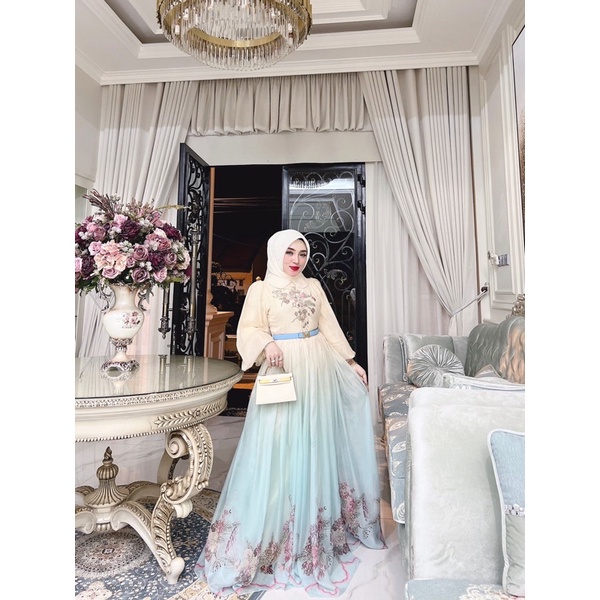 DRESS SUTRA MEWAH BY SHELLASAUKIA ORIGINAL