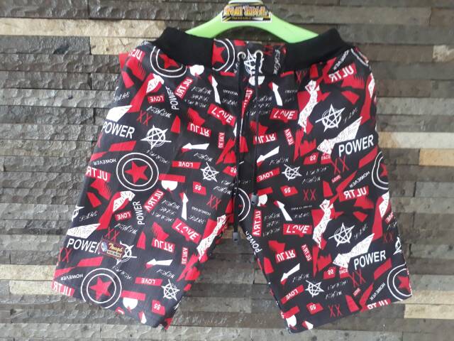 Celana Pendek Anak  Motif Distro Celana Anak Bahan Adem Murah celana anak usia 5-12 tahun