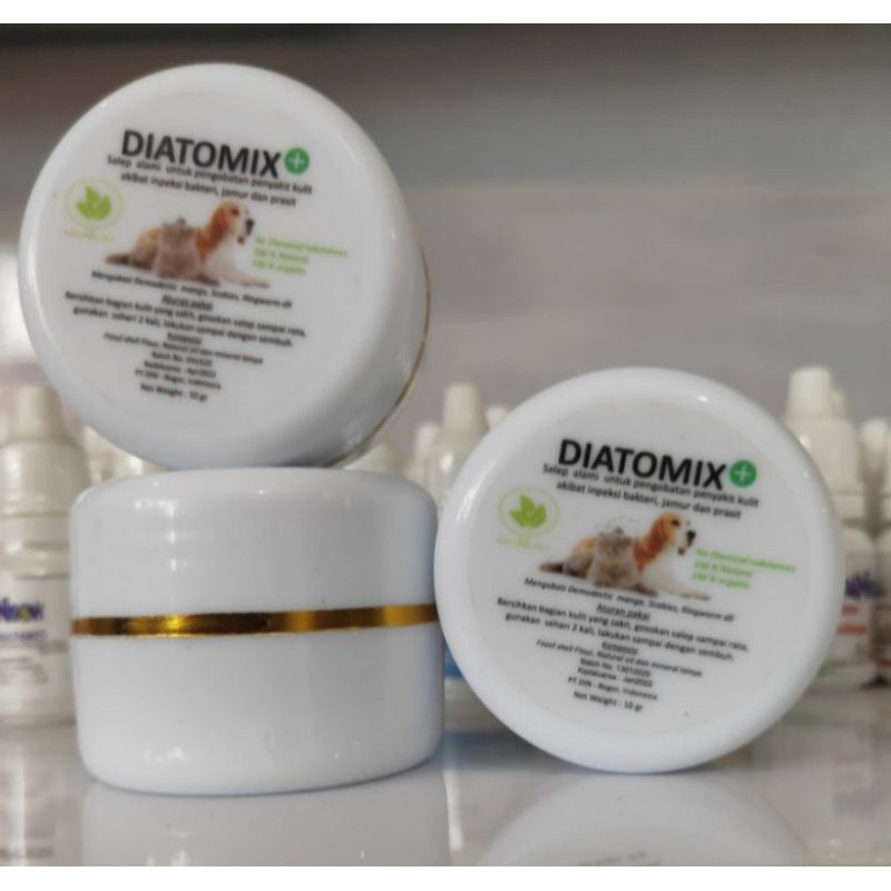 diatomix 10 gr obat saleb jamur scabies demodectic kucing/anjing