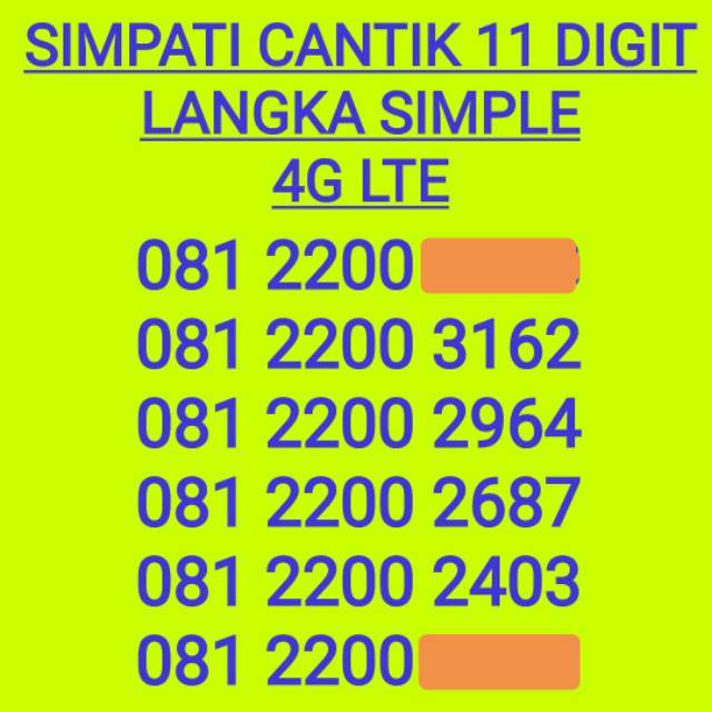 Nomor cantik 11 digit simpati seri langka dari telkomsel