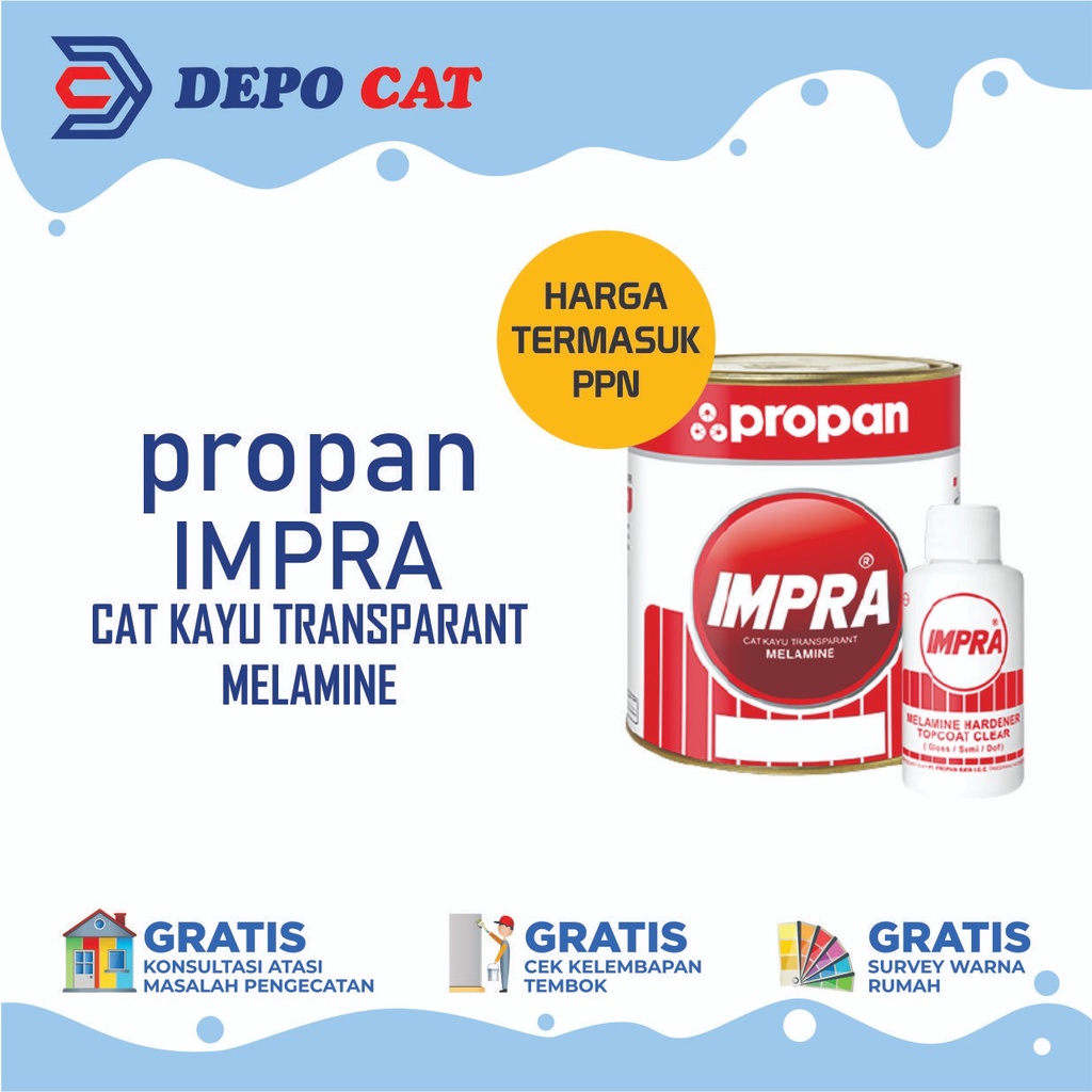 Propan Impra Clear Gloss / Doff 1L Set | CLEAR KAYU POLITUR